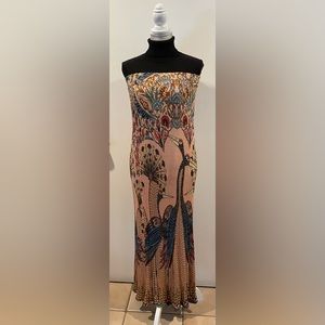 Farm Rio Mixed Print Peacock Maxi Dress/Skirt - Large